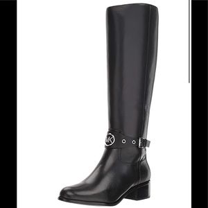 Michael Kors Women's Heather Tall Black Leather Boots